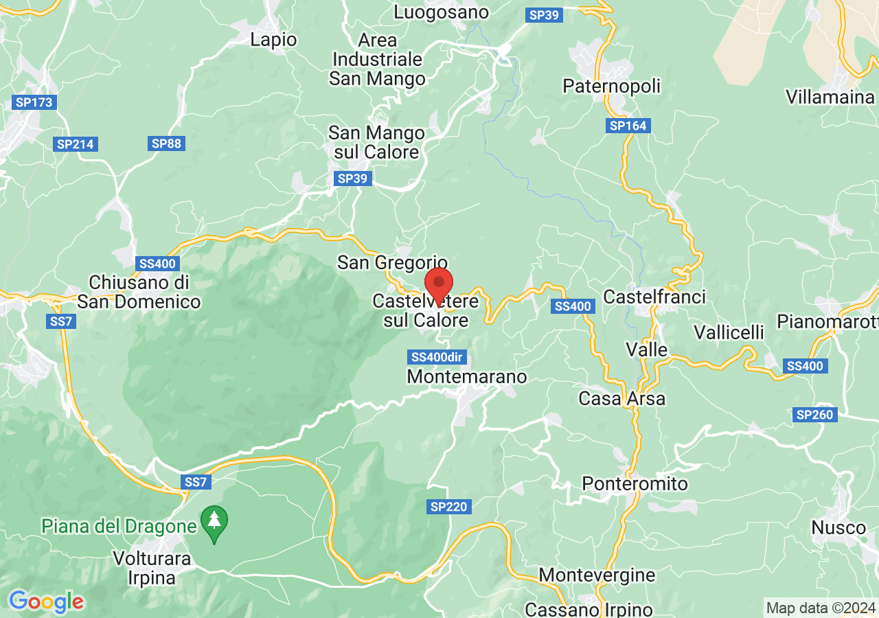 Mappa di Castello longobardo di Castelvetere sul Calore