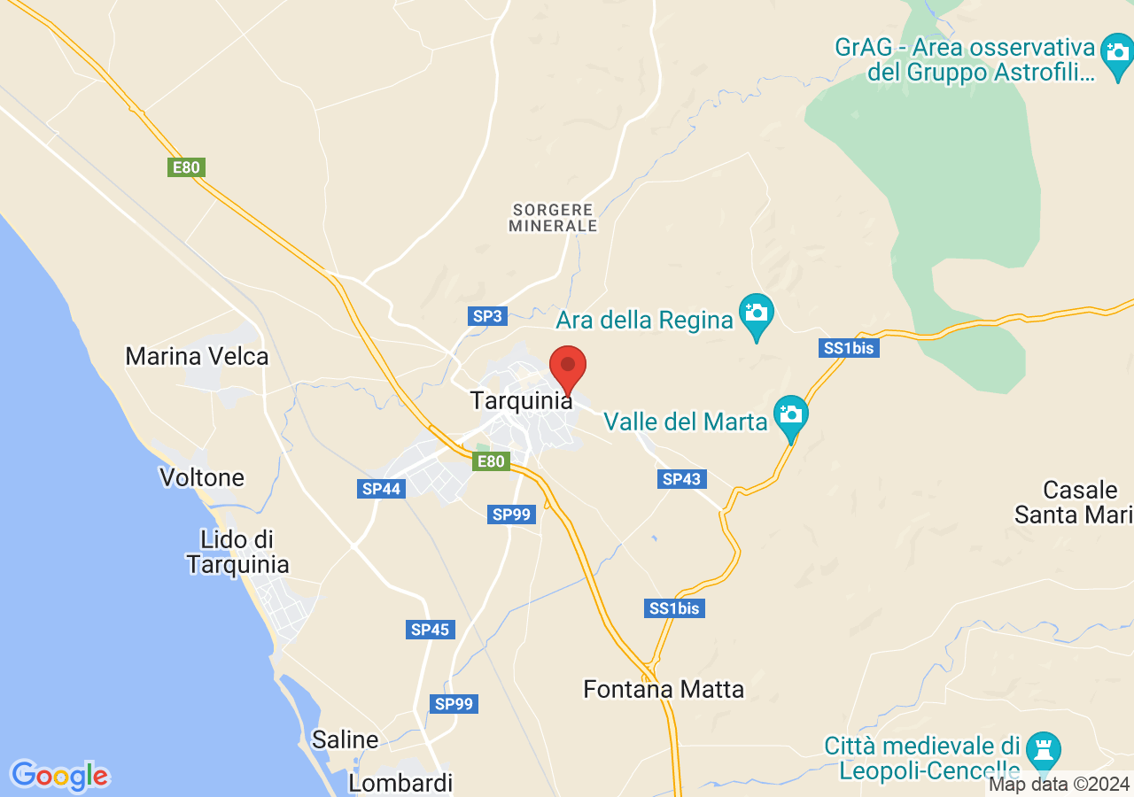 Mappa di Necropoli di Tarquinia