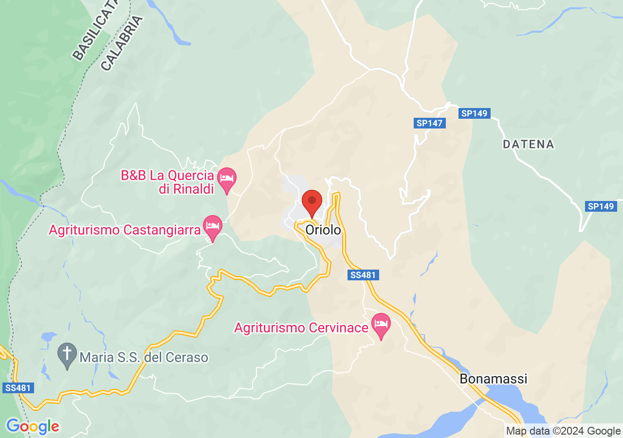 Mappa di Oriolo tra I borghi più belli d'Italia