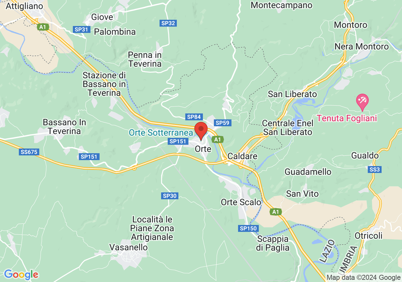 Mappa di Orte sotterranea