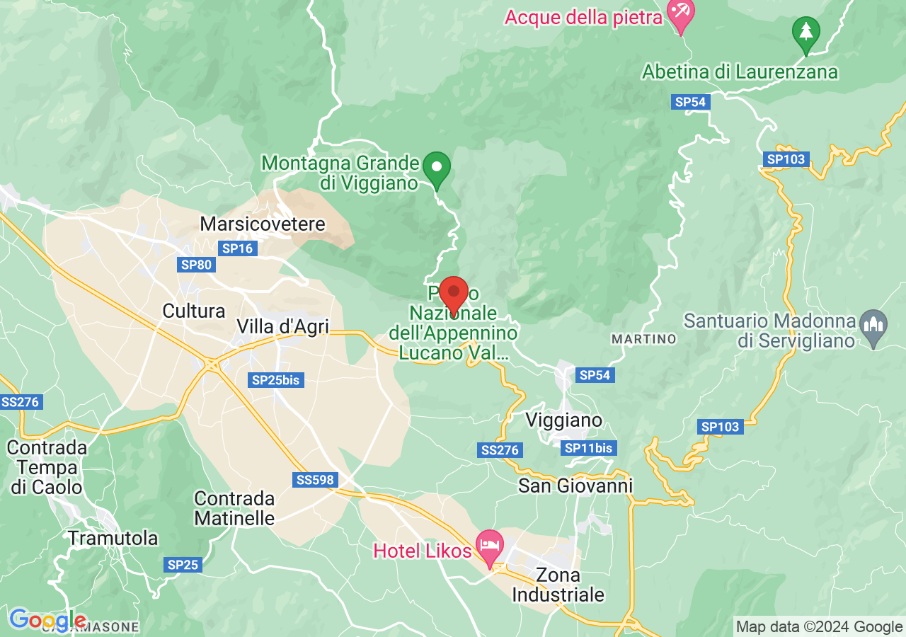 Mappa di Parco Nazionale dell'Appennino Lucano Val d'Agri Lagonegrese