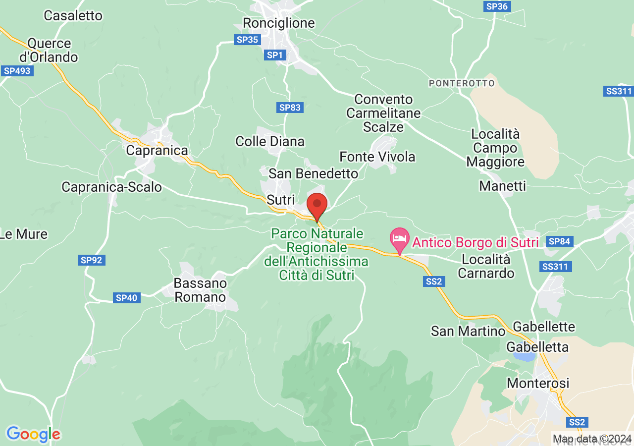 Mappa di Parco urbano dell'antichissima città di Sutri