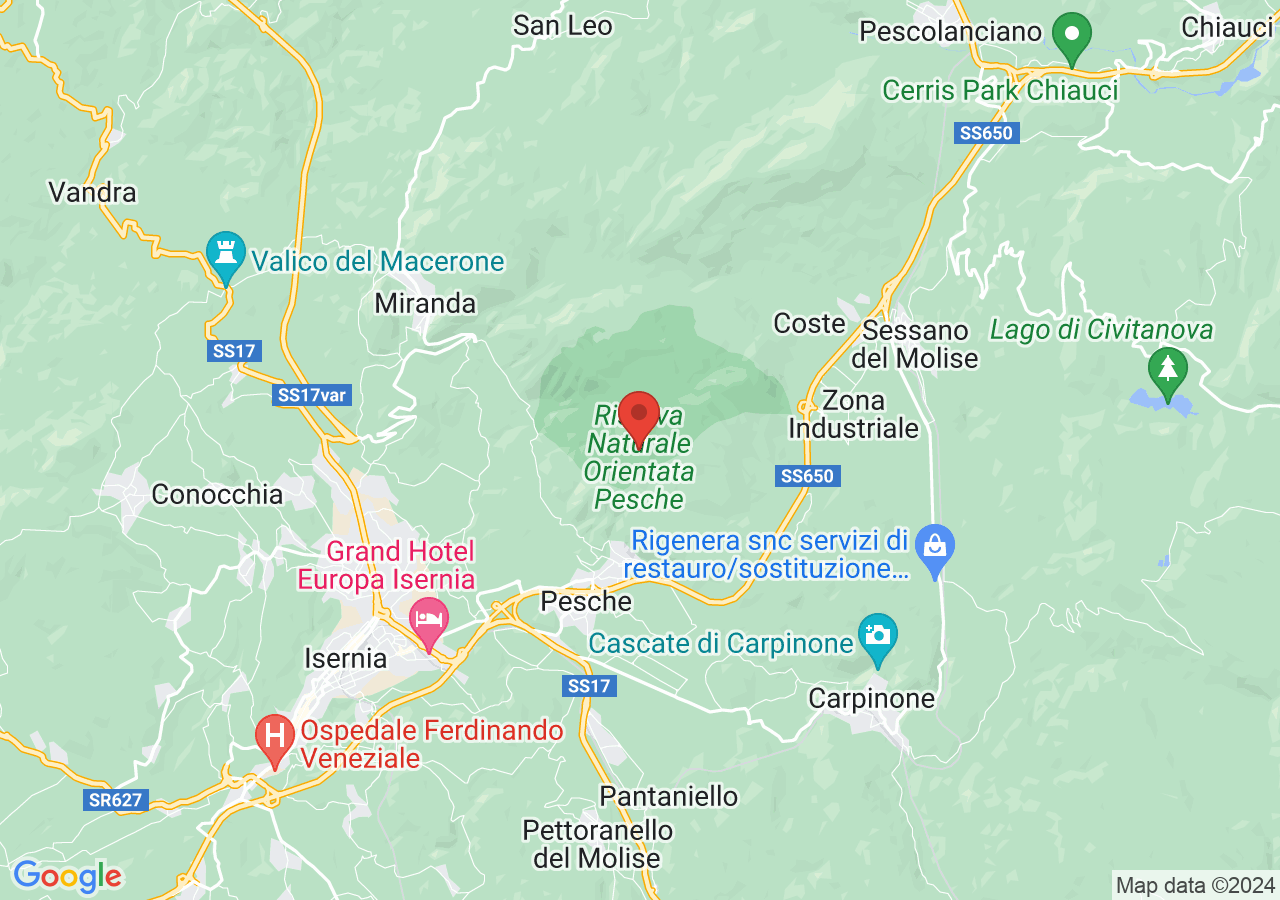 Mappa di Riserva naturale orientata di Pesche