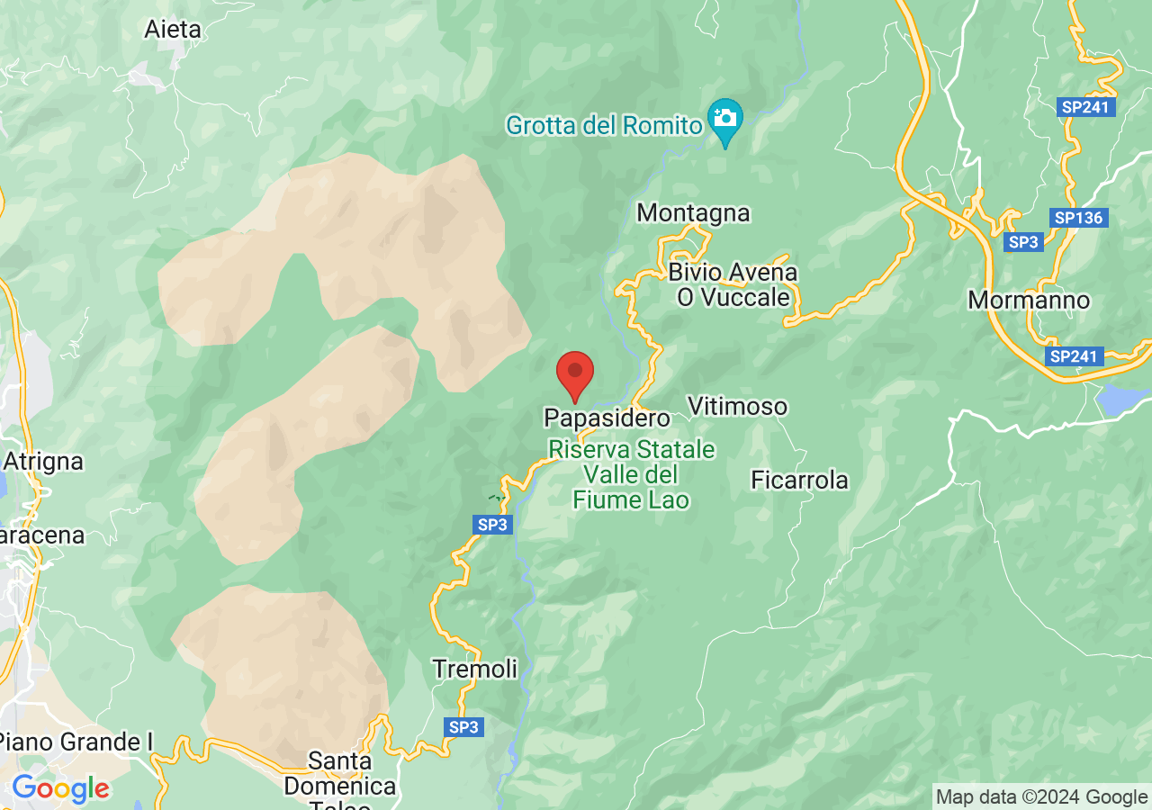 Mappa di Riserva naturale orientata Valle del Fiume Lao