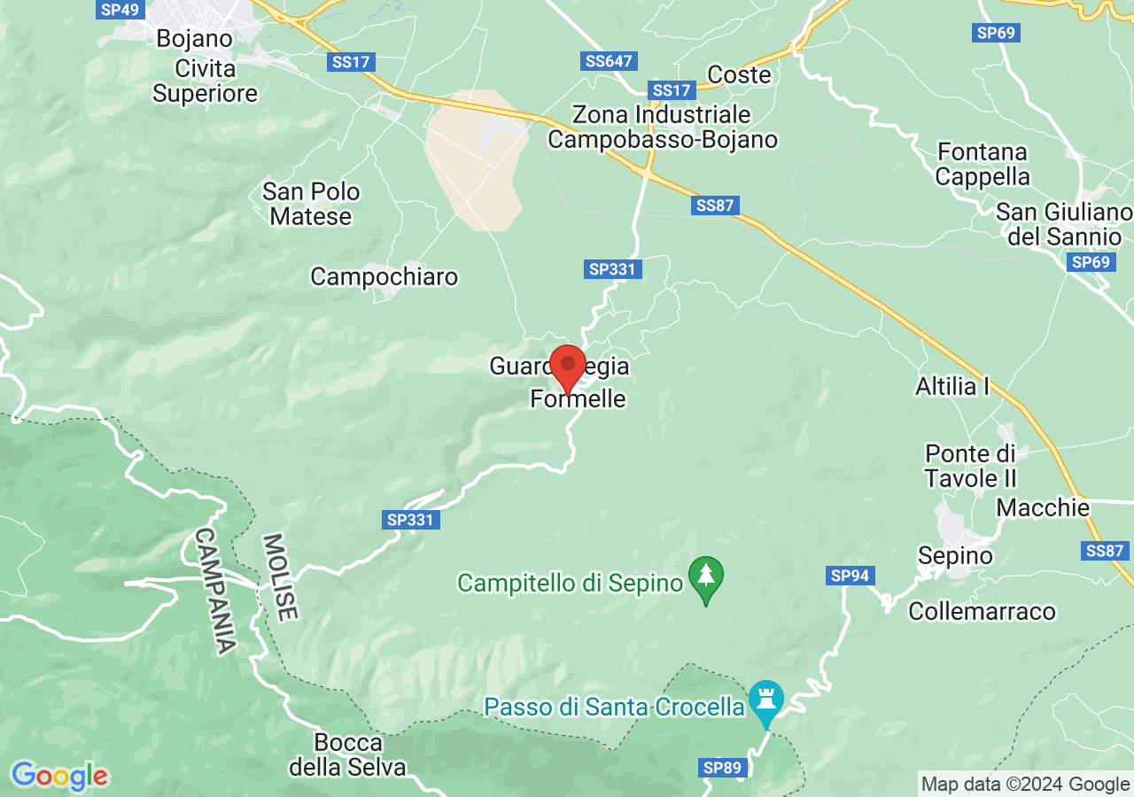 Mappa di Riserva regionale Guardiaregia-Campochiaro