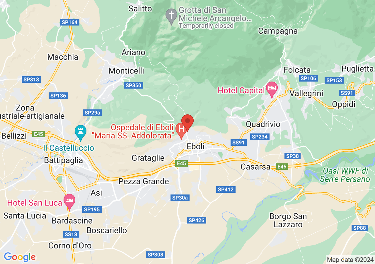 Mappa di Santuario dei Santi Cosma e Damiano ad Eboli