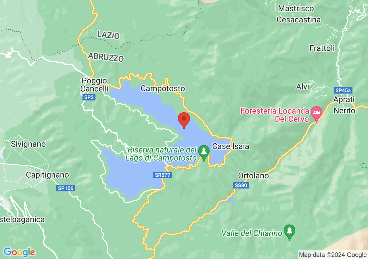 Mappa di Sport acquatici sul Lago di Campotosto