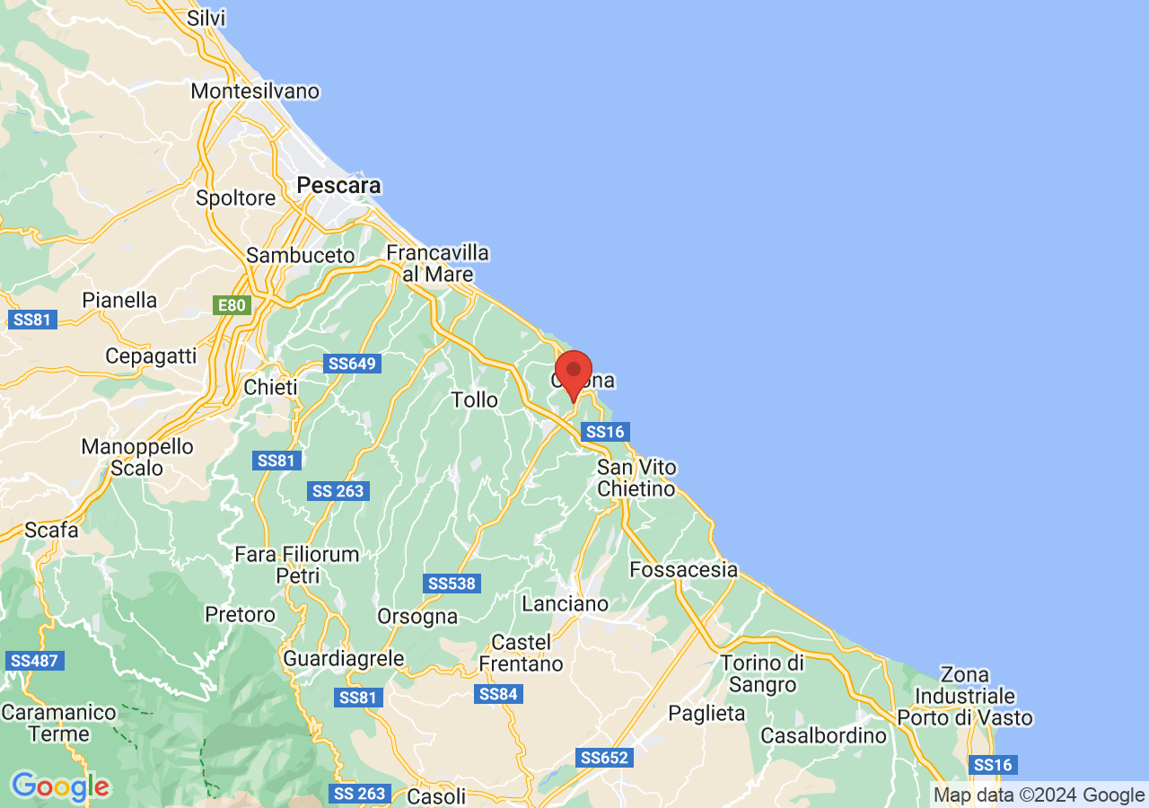 Mappa di Torrione e mura caldoriane ad Ortona