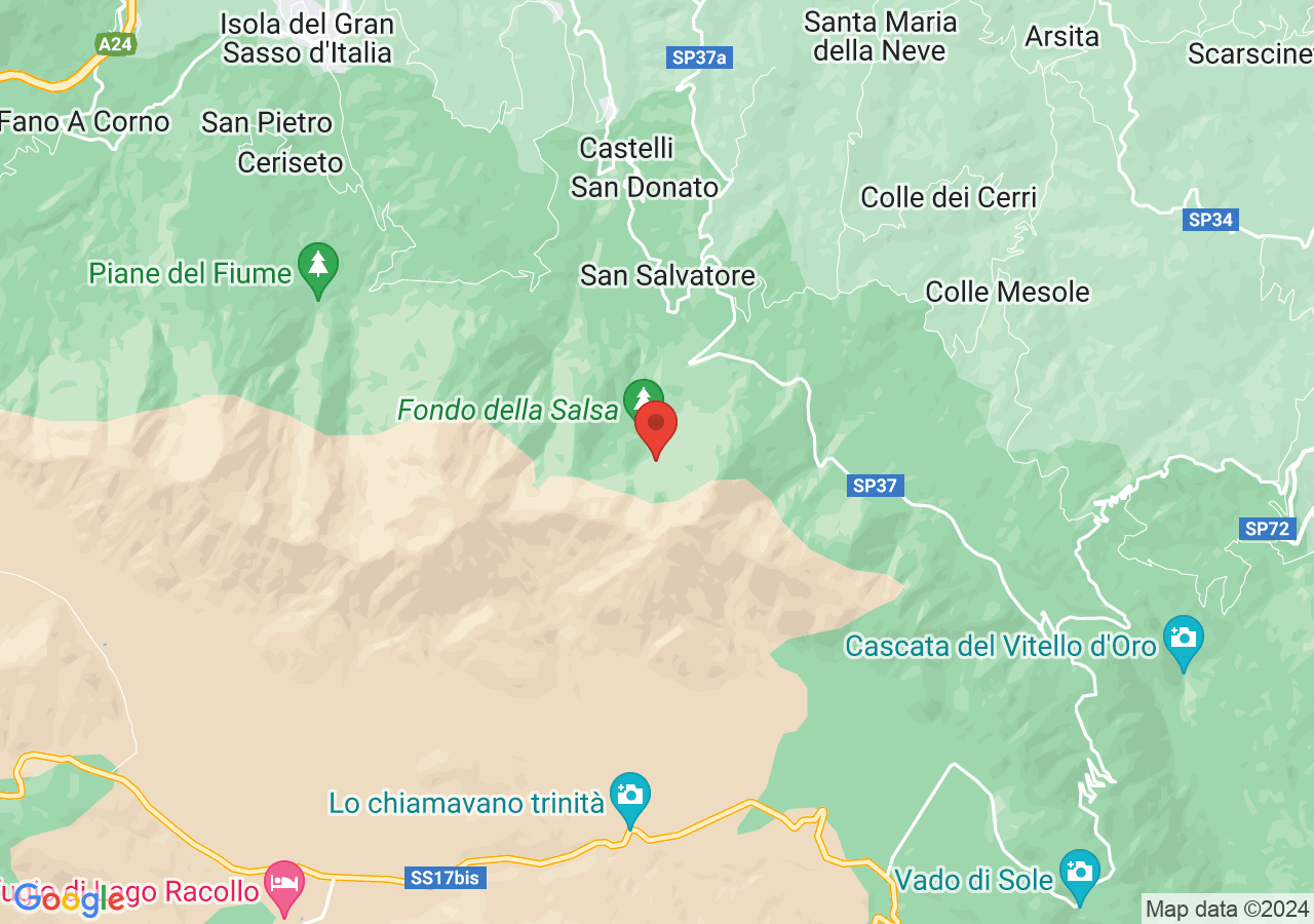 Mappa di Trekking sul monte Camicia