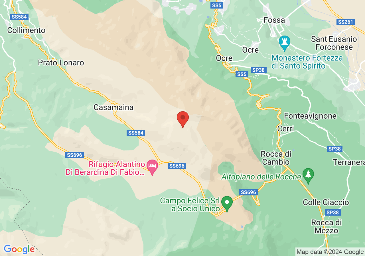 Mappa di Trekking sul monte Ocre