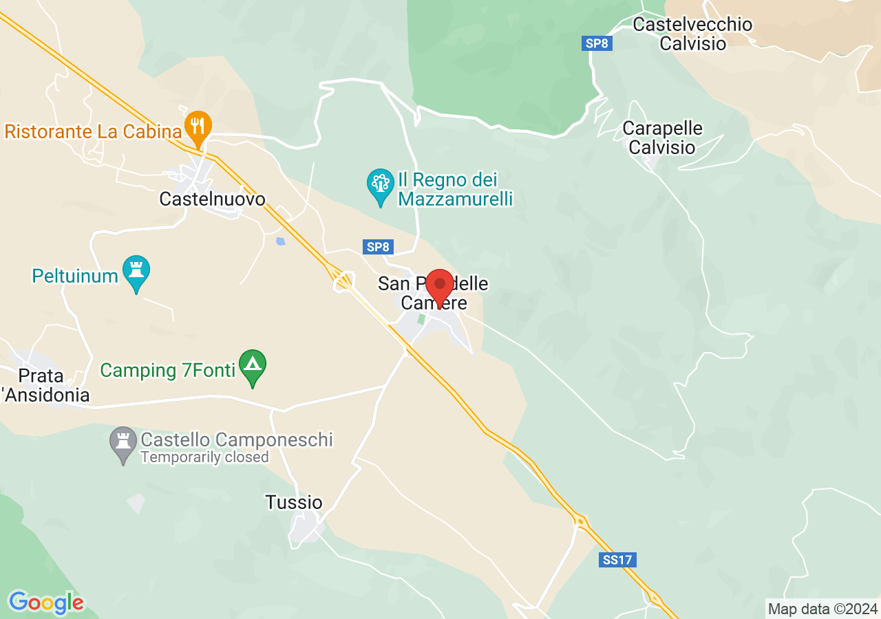 Mappa di Via Claudia Nova a San Pio delle Camere